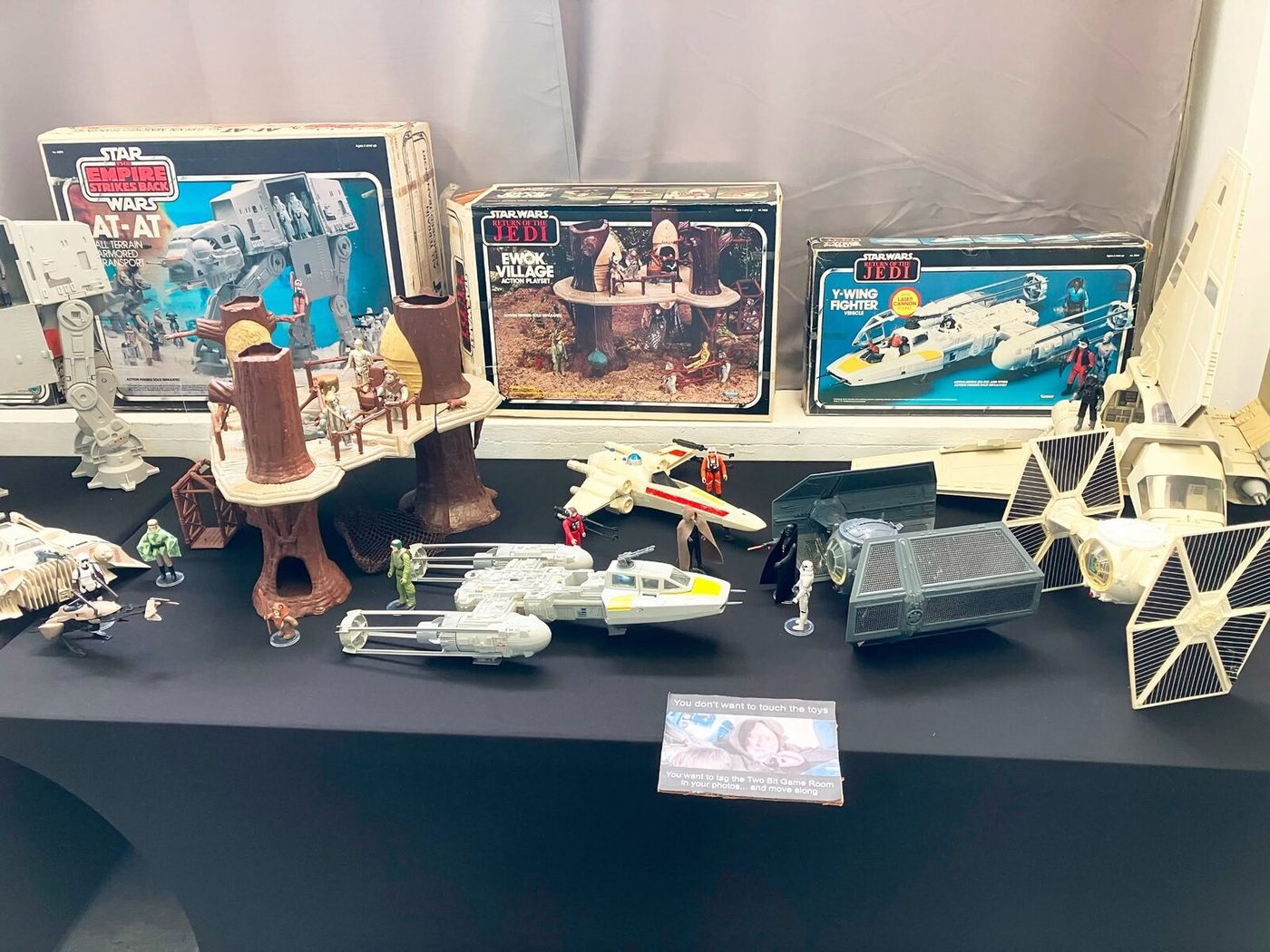 Vintage Star Wars toys and playsets on display